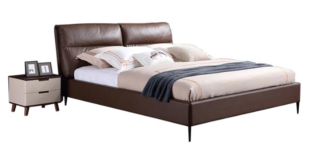 Modern Italian Leather Soft Bed